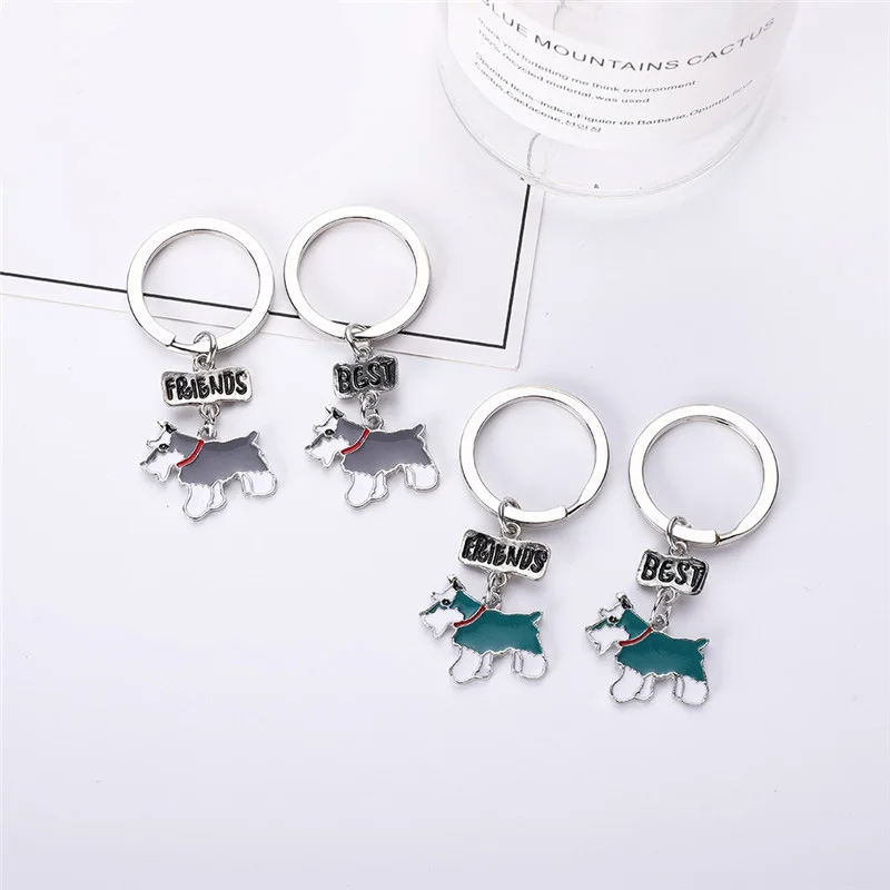 2 шт./лот милый брелок с собакой подарок для пары лучшие друзья надписью пудель Keji