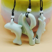 handmade ceramic animal modeling whistle sweater chain pendant necklace n274