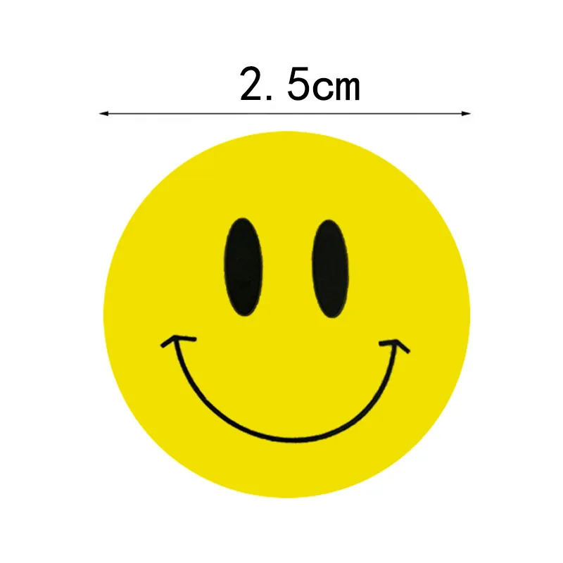 Наклейки Детские в виде смайликов желтые точки 500 шт. |