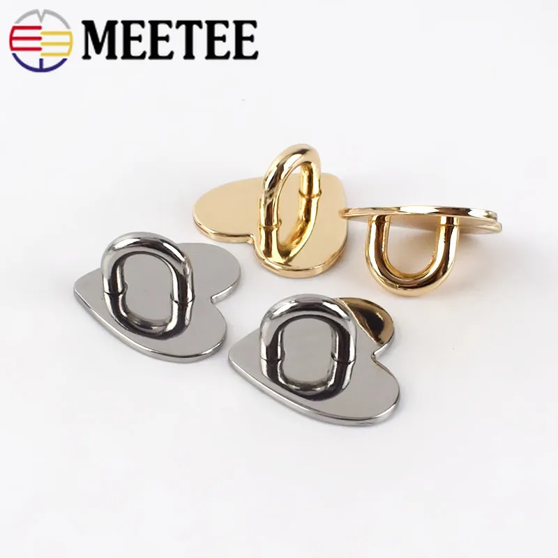 

50/100pcs Meetee 25mm Metal Heart D Ring Side Clip Buckle Bag Hardware Hook Accessories DIY Garment Handbag Hanging Pendant
