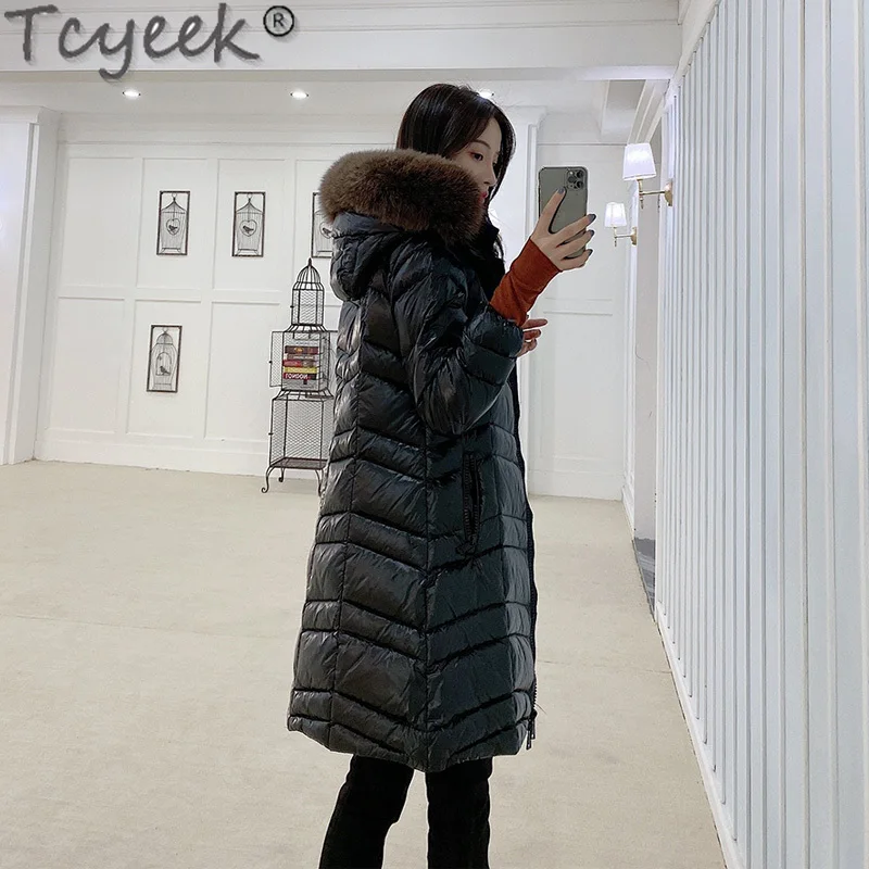 Женский зимний пуховик с капюшоном из натурального Лисьего меха женские парки 2021