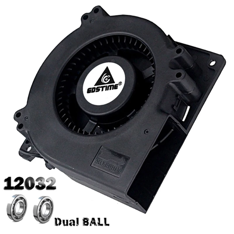 

Gdstime 120mm Fan 12V Computer Cooling Blower Fan Radiator 120x32mm 5inch Centrifugal Cooler Fans DC Female 5.5X2.1mm connector