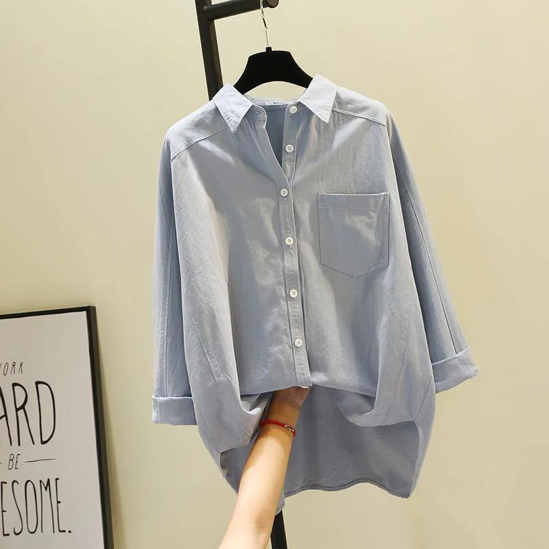 

Plus size Elegant Blouse Shirt Women's Long Sleeve Buttton Fashion Woman Blouses 2020 Womens Casual Shirt Top Solid Spring Tops