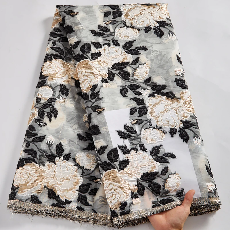 Африканская сетчатая тюль из кружева Latest Brocade Lace 2021 высокого качества Nigeria Jacquard для свадебного платья Y2590 on.