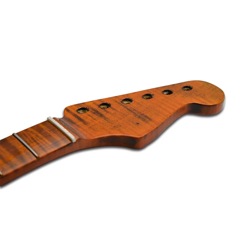 21 bünde e gitarre hals griffbrett tiger flamme ahorn griff elektrische gitarre griff saiten musical instrument teile free global shipping