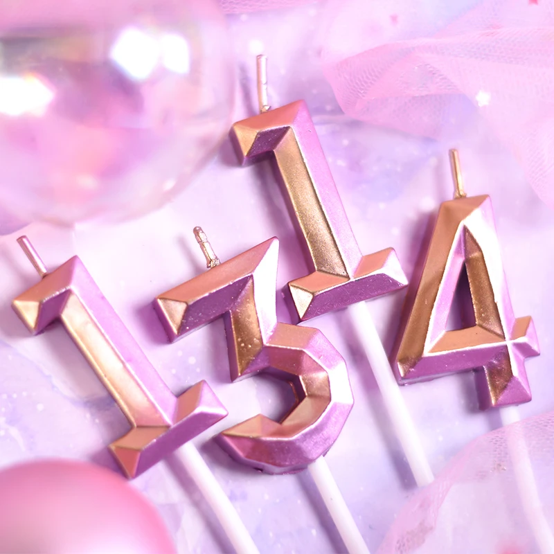 Cakelove 1 шт. Топпер для торта С Днем Рождения синие розовые свечи с цифрами 0123456789