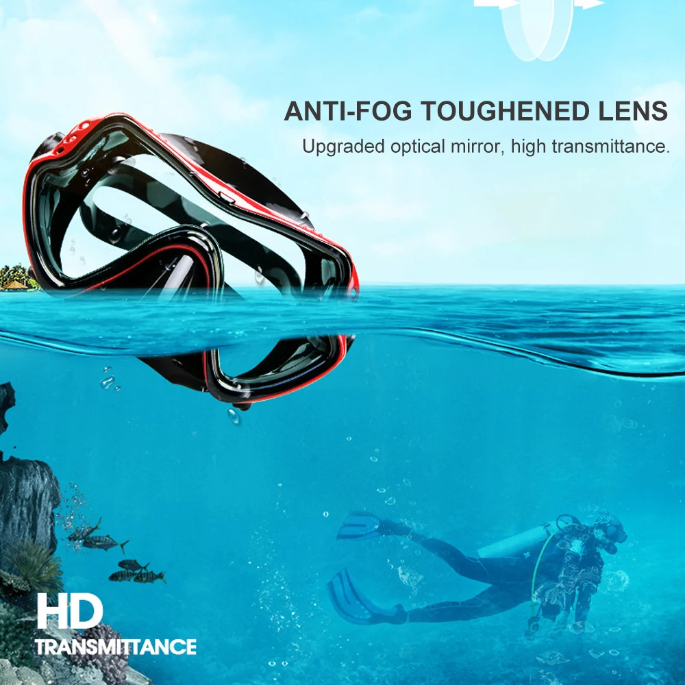 2020 New Underwater Scuba Diving Masks Snorkeling Set Adult Silicone Skirt Anti-Fog Goggles Fishing Pool Swimming Glasses | Спорт и