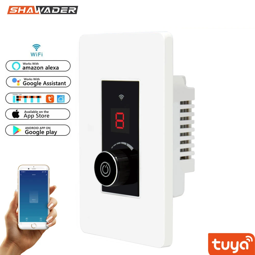 Wifi умный диммер, настенный светильник, переключатель, ручка, бесконечное интеллектуальное регулирование США, 360, бесповоротное вращение, дистанционное управление голосом Tuya