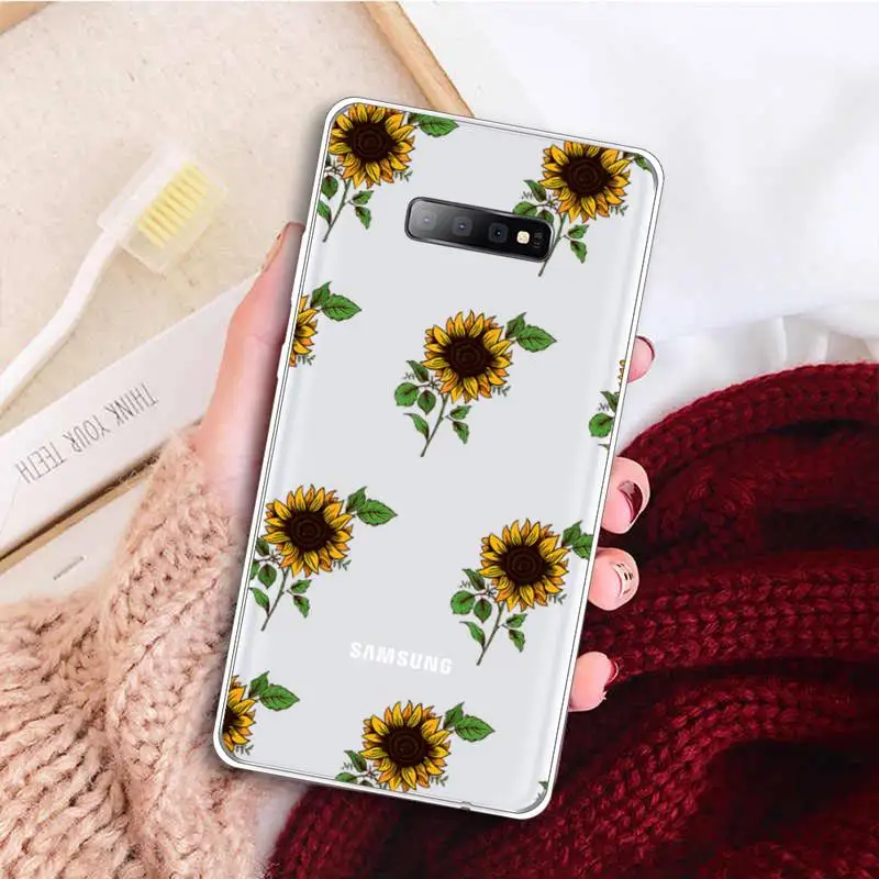 

sunflower Flame flower angel Phone Case Transparent for samsung A 21s 50 71 S 8 9 20 note 10 20 plus ultra