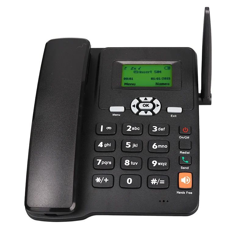 

GSM Cord Telephone Dual SIM with External Antenna Ringtone Redial Hands Free Call Multiple Languages for Home and Office Use