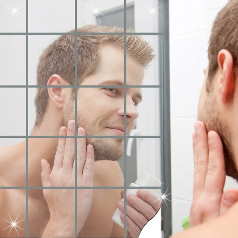 6 шт. зеркальные наклейки для домашних животных s DIY Квадратные Зеркальные