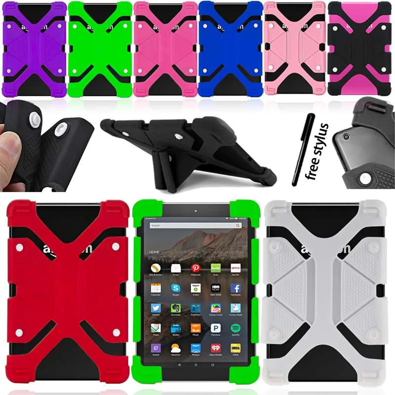 KK & LL силиконовый чехол для планшета + стилус Amazon Fire HD 8 (5 й/6й/7й/8th Generation 2015 2016 2017 2018