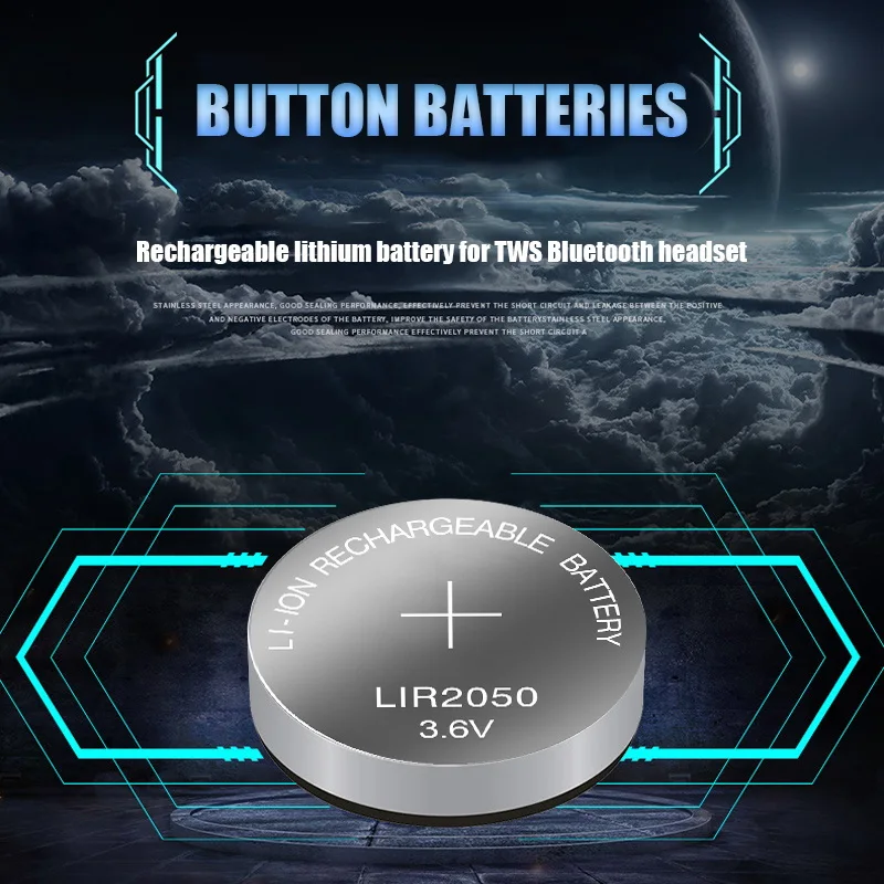 Литий-ионная аккумуляторная батарея LIR2050 lir 3 6 80 мА · ч 2050 в 8 шт. сменная