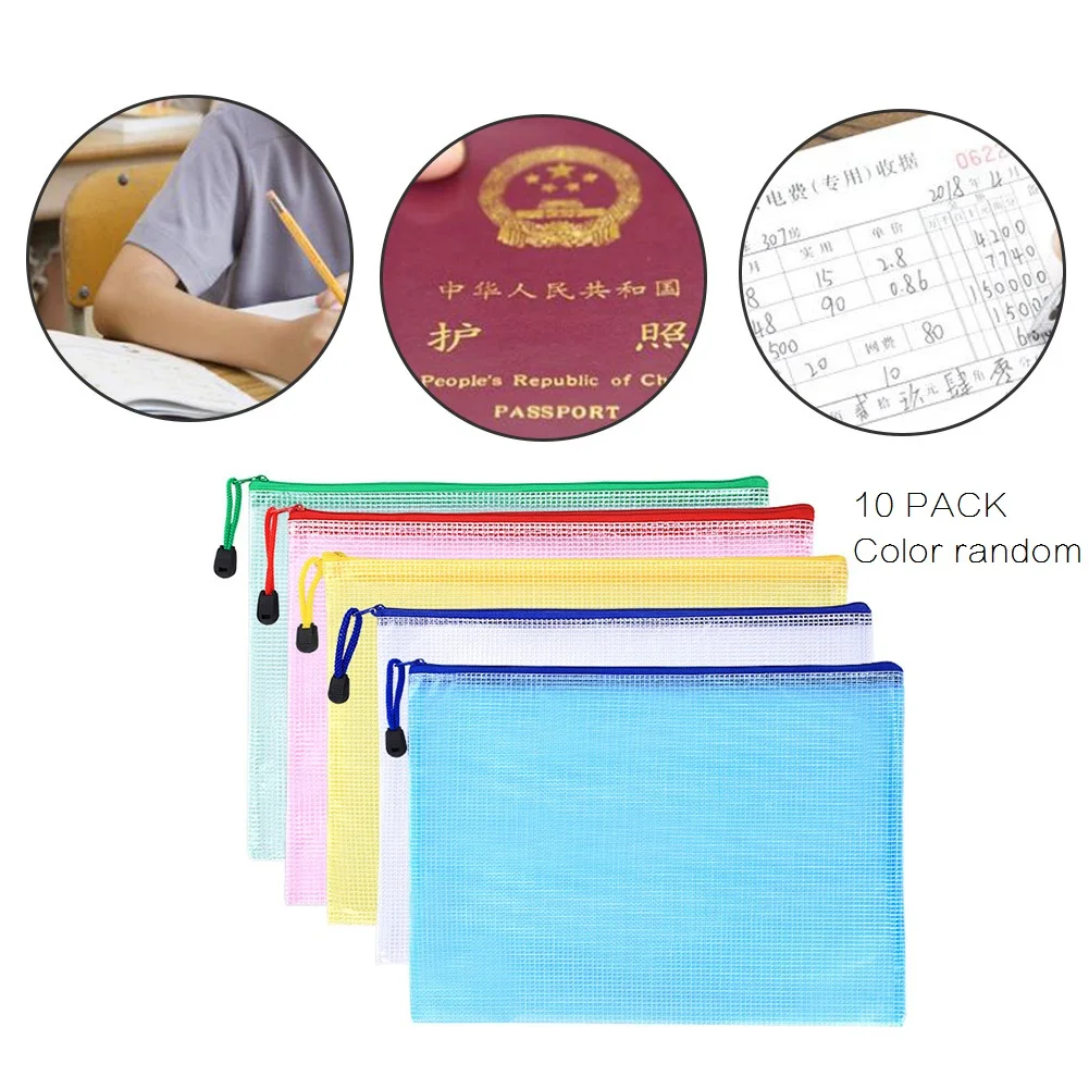 Сетчатая застежка молния папка для канцелярских принадлежностей офиса школы