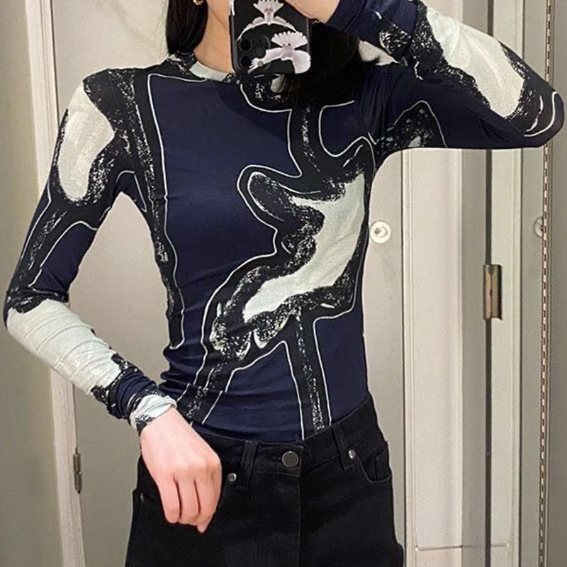 

2020 new autumn and winter leisure sports bottoming shirt round neck women's slim all-match simple long-sleeved t-shirt