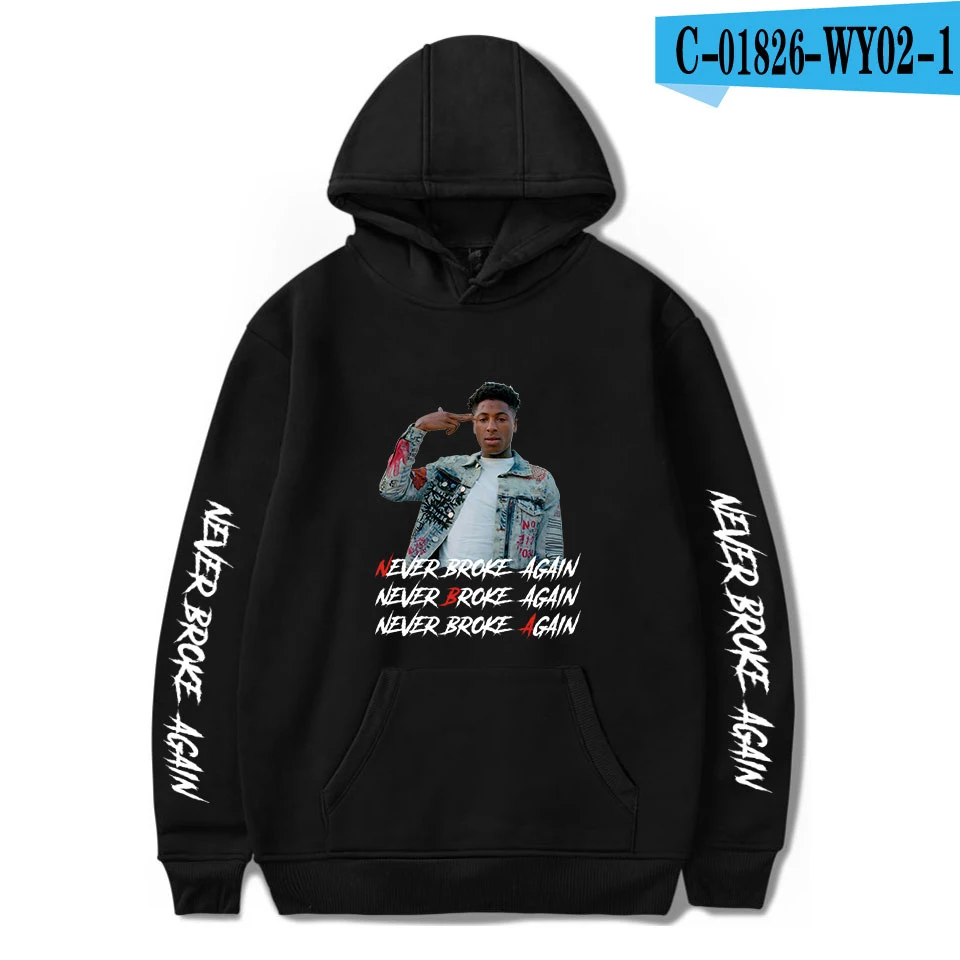 YoungBoy Never Broke agne хип-хоп Толстовка для мужчин/женщин Хлопок Весна Осень мужские толстовки с принтом Повседневная Толстовка - Цвет: black