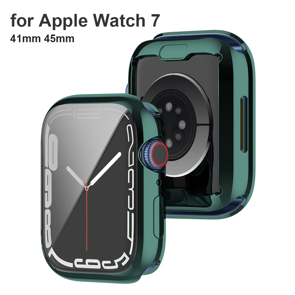 

Full Screen Cover for Apple Watch 41mm Series 7 45mm iWatch Cases TPU Protector Screen Case All Round Protection Cover Bumper