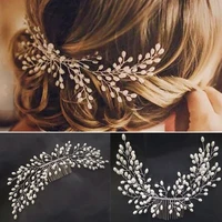 wedding elegant crystal bride hair comb headwear flashing ornaments rhinestone pearl bridal hair clip accessories jewelry 4 9