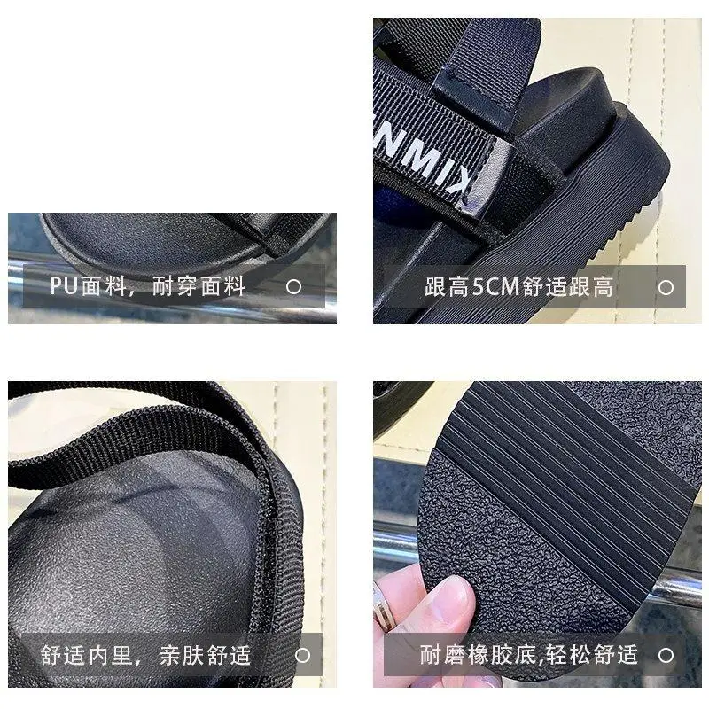 

Flat Sandal Shoe Suit Female Beige 2021 Summer Med Muffins shoe Clogs With Heel Espadrilles Platform Without Black Fashion Outsi