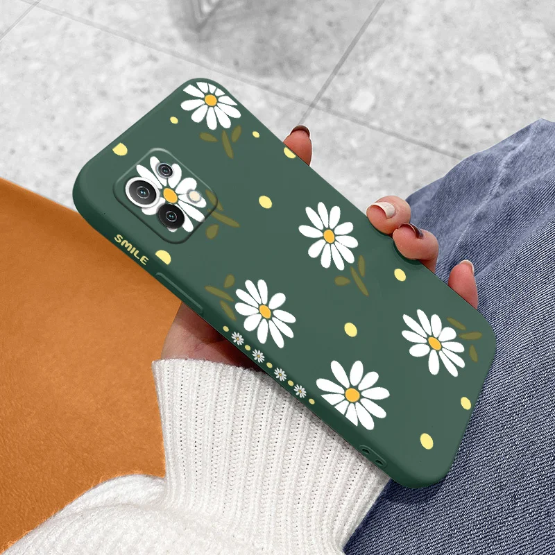 Daisy Liquid Silicone Case For Xiaomi Mi 11 11T 11i 10T 9T Pro Lite 10 10S 9 8 Poco F2 X2 F3 Pro Ultra Thin Phone Cover Case