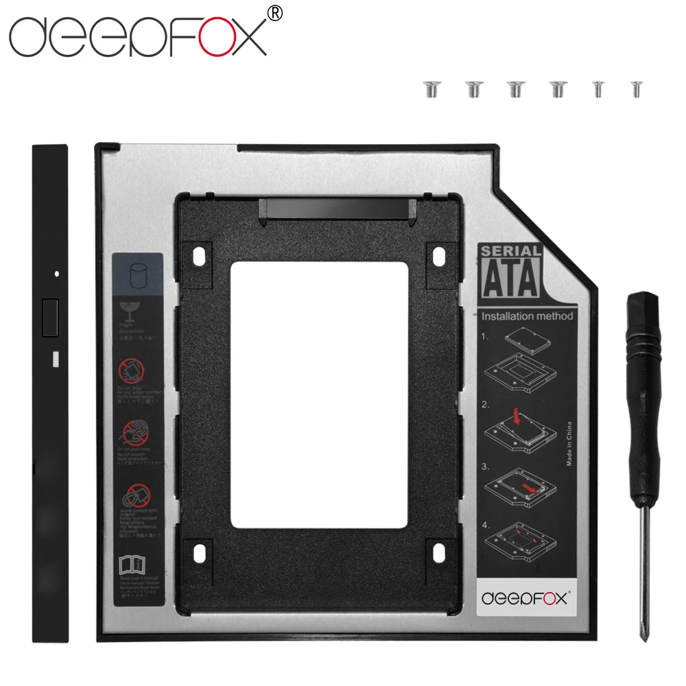 DeepFox SATA 3 0 2-й HDD Caddy 12 7 мм для 2 5-дюймового твердотельного диска корпус жесткого