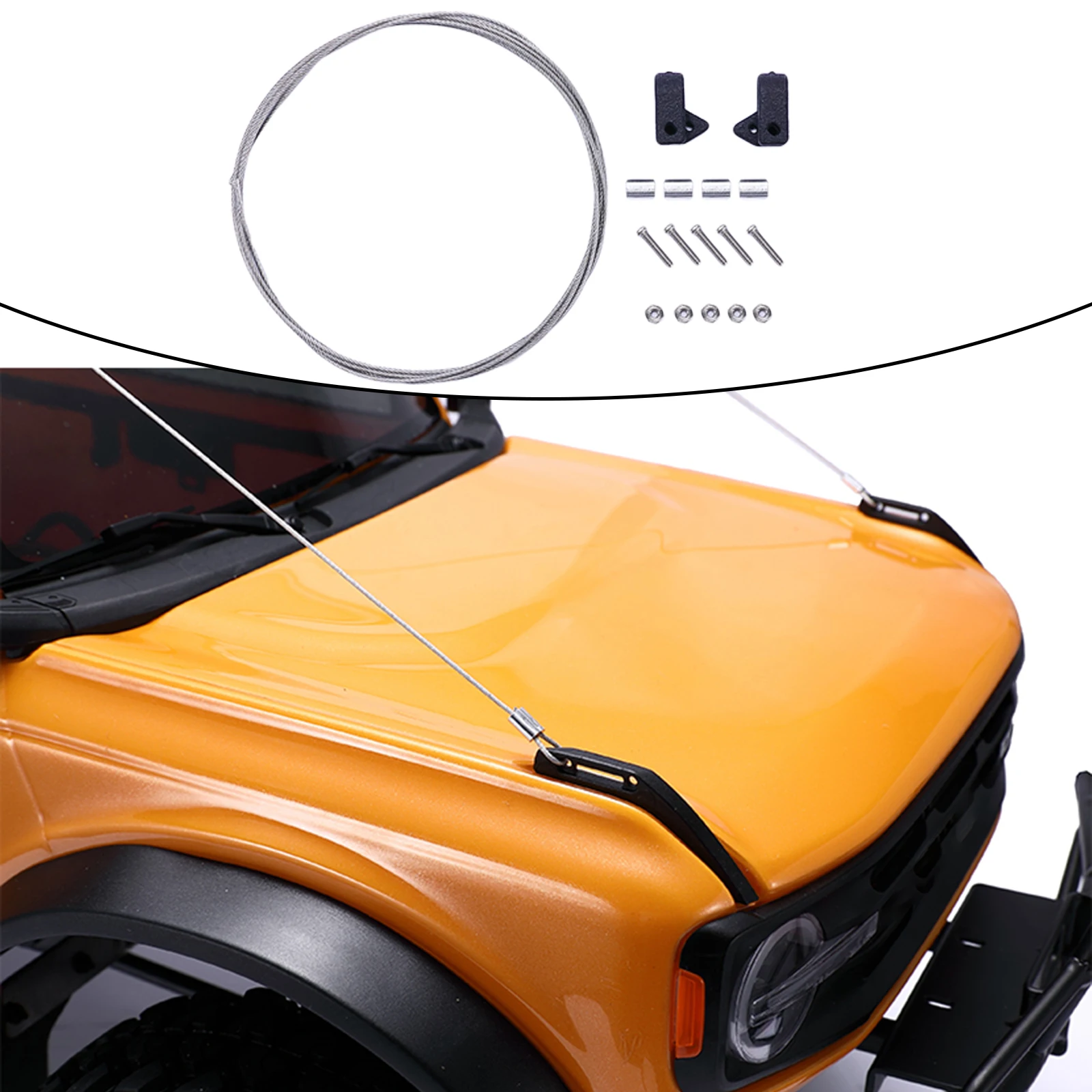 Автомобиль на радиоуправлении металлический передний Тяговый стальной трос