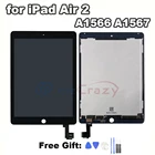 Сенсорный ЖК-дисплей 9,7 дюймов, класс AAA +, для iPad Air 2 iPad 6 A1567 A1566, сборка remplacement 100% test