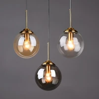 nordic restaurant lamp round glass ball clothing store cafe bar simple modern single head bedroom bedside chandelier