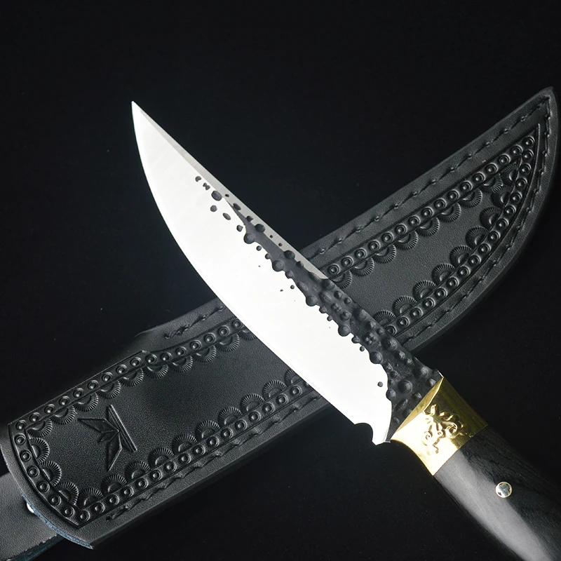 

High Hardness Forging Outdoor Fixed Blade Combat Knife Wilderness Camping Tactical Survival Tanto And Holster Utility Knives EDC