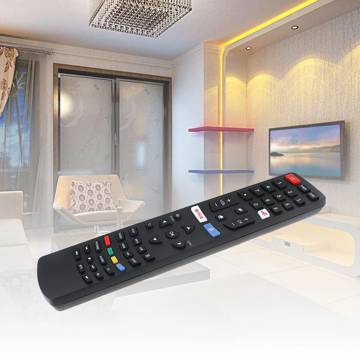 

Universal ABS Black 433Mhz IR TV Remote Control with 10M Long Transmission Distance Fit for TCL TV RC311S 06-531W52-TY02X
