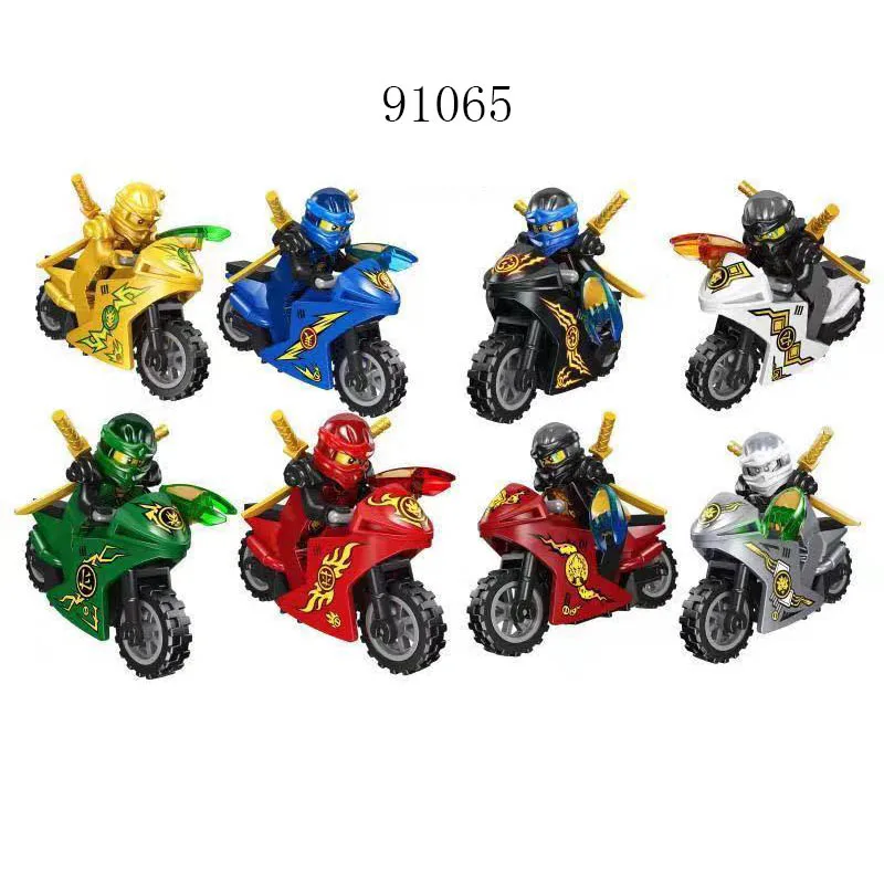 8 шт. Enlighten Ninjagoed Kai Jay Zan Cole минифигурка мотоциклетные боевые кирпичи строительные