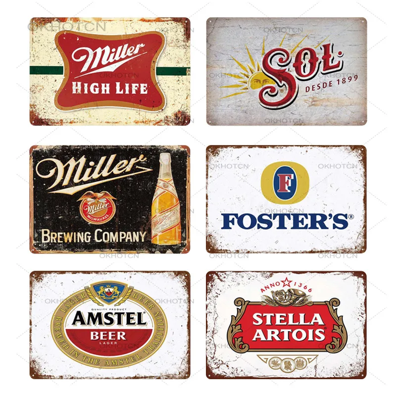 Корона Экстра - Пиво Плакет Металлический Миллер Волл Арт Постер Бар Паб Кафе Клуб Декорация Винтажный Домашний Декор.