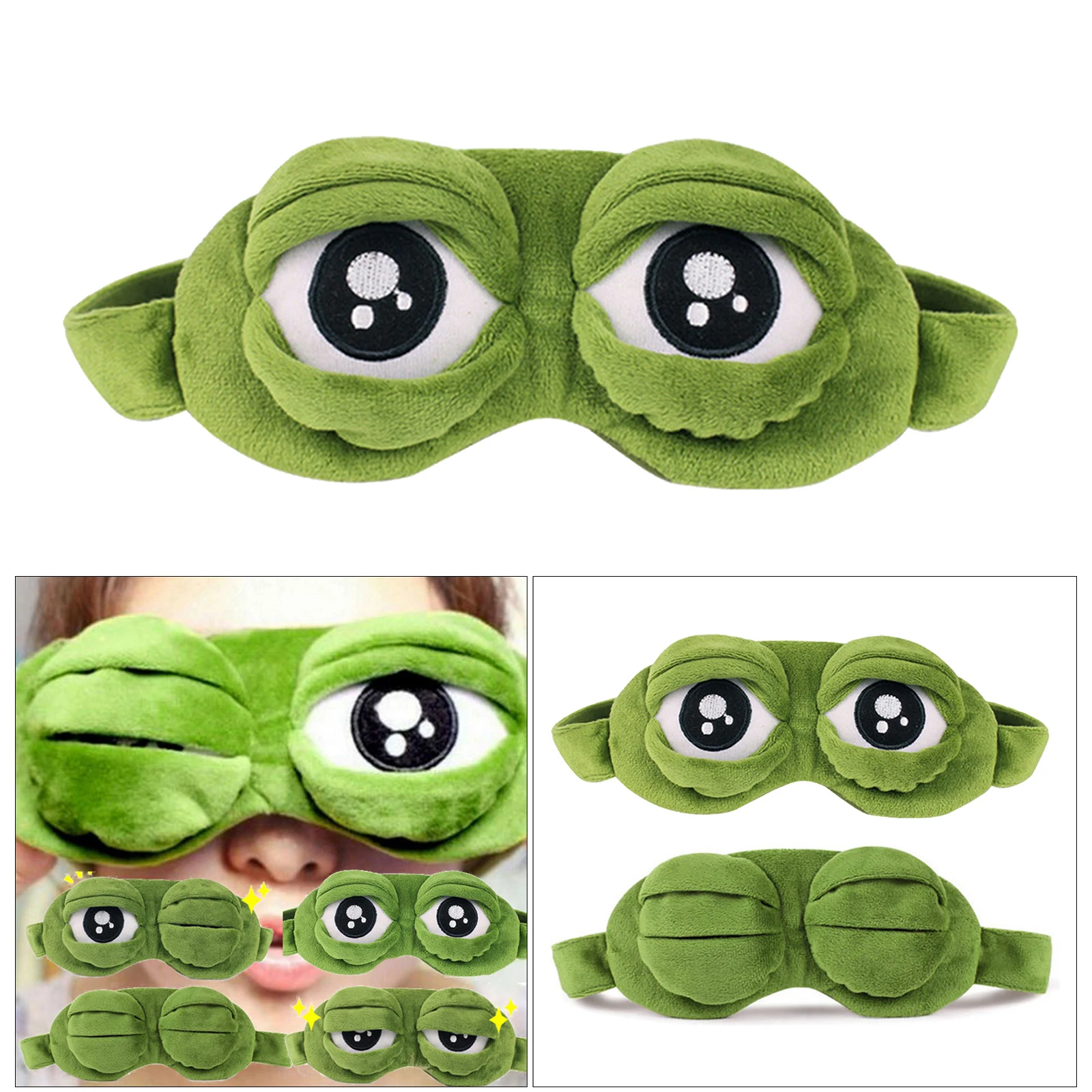 

Frog Blindfold Sleep Masks Blackout Men Cotton 3D Eye Cover Vacation Nap