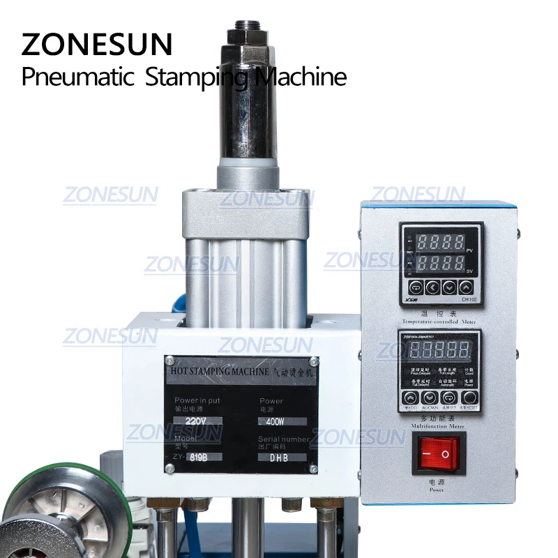 ZONESUN ZS 819B 80*90 мм Горячий пневматический штамповочный пресс для тиснения кожи