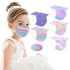 50 шт., детские одноразовые маски для лица с принтом звездного неба