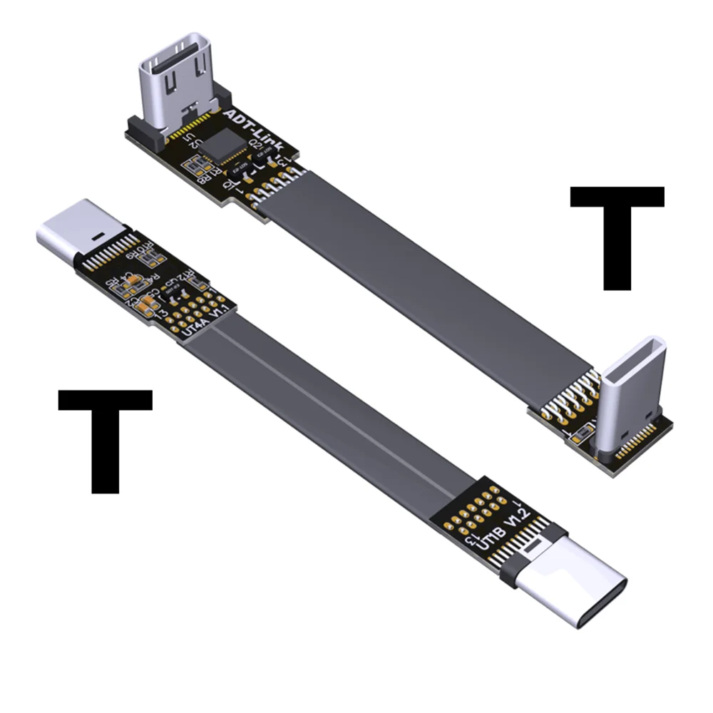 Плоский Удлинительный кабель USB 3 1 типа C к type 10 Гбит/с складной 90 градусов мужской