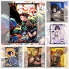Kimetsu no Yaiba Tanjirou Zenitsu Аниме Манга HD Печать настенный постер свиток