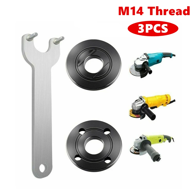 

M14 Thread 115mm/125mm Angle Grinder Inner Outer Flange Nut Set Tool W/ Wrench Replacement For Milwaukee Bosch Metabo Makita.