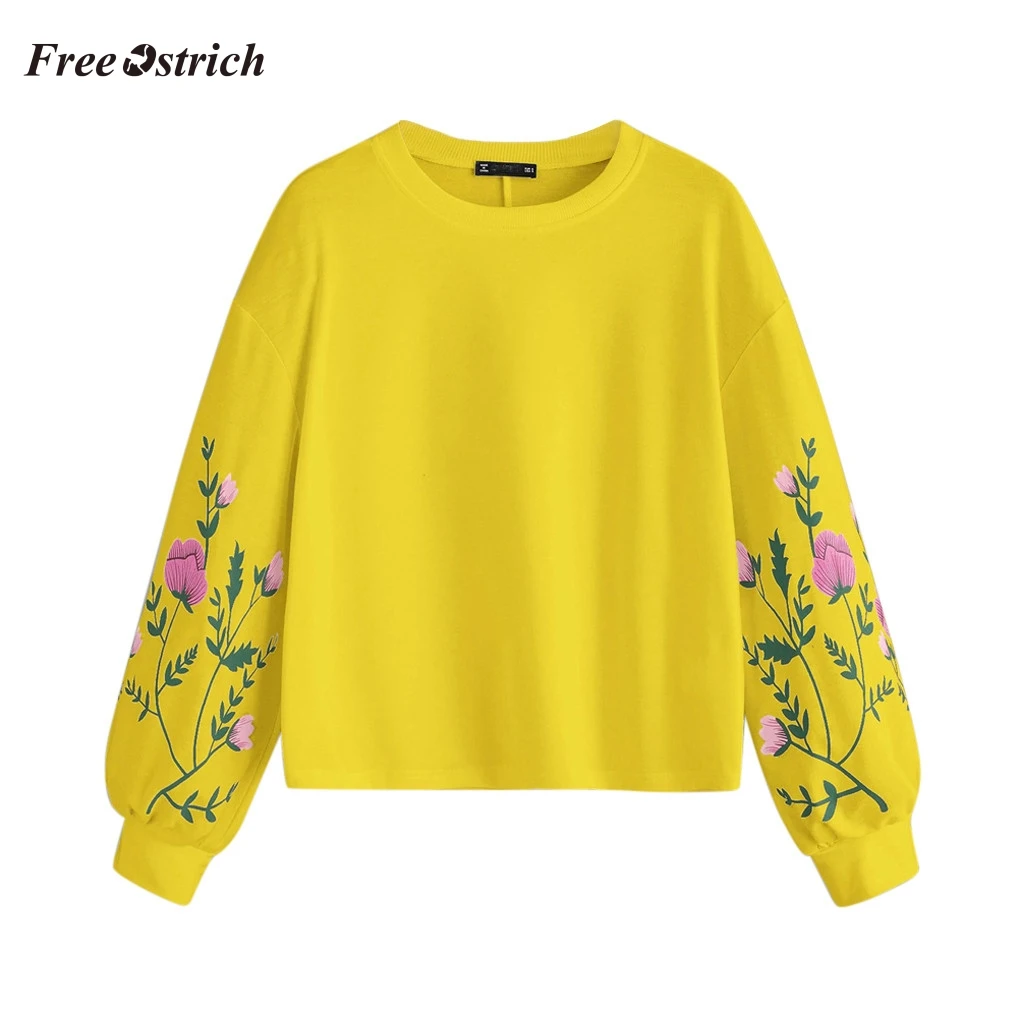 Свободный страусиный женский свитер с круглым вырезом и длинным рукавом