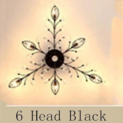 6 Head Black Скандинавский современный Lron светодиодный роскошный светильник-люстра, лампа для чердака, гостиной, спальни, дома, зала, столовой, Deco, Черное золото, G9, птица - Цвет абажура: 6 Head Black