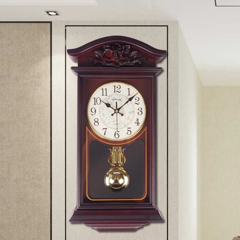 Настенные часы в китайском скандинавском стиле большие ретро домашний декор