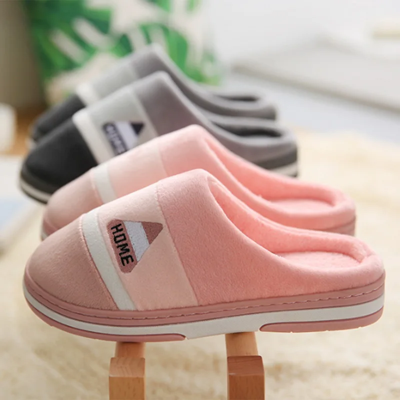 

2021 New Cheap Comfortable Soft Slippers For Indoor Non-slip Bottom To Couples Plush Fashion Bedroom Cotton-Padded Slippers