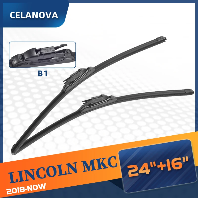 

Windshield Wiper Blade For LINCOLN MKC 2018- Frameless Windscreen Rubber Wipers 24"+ 16"