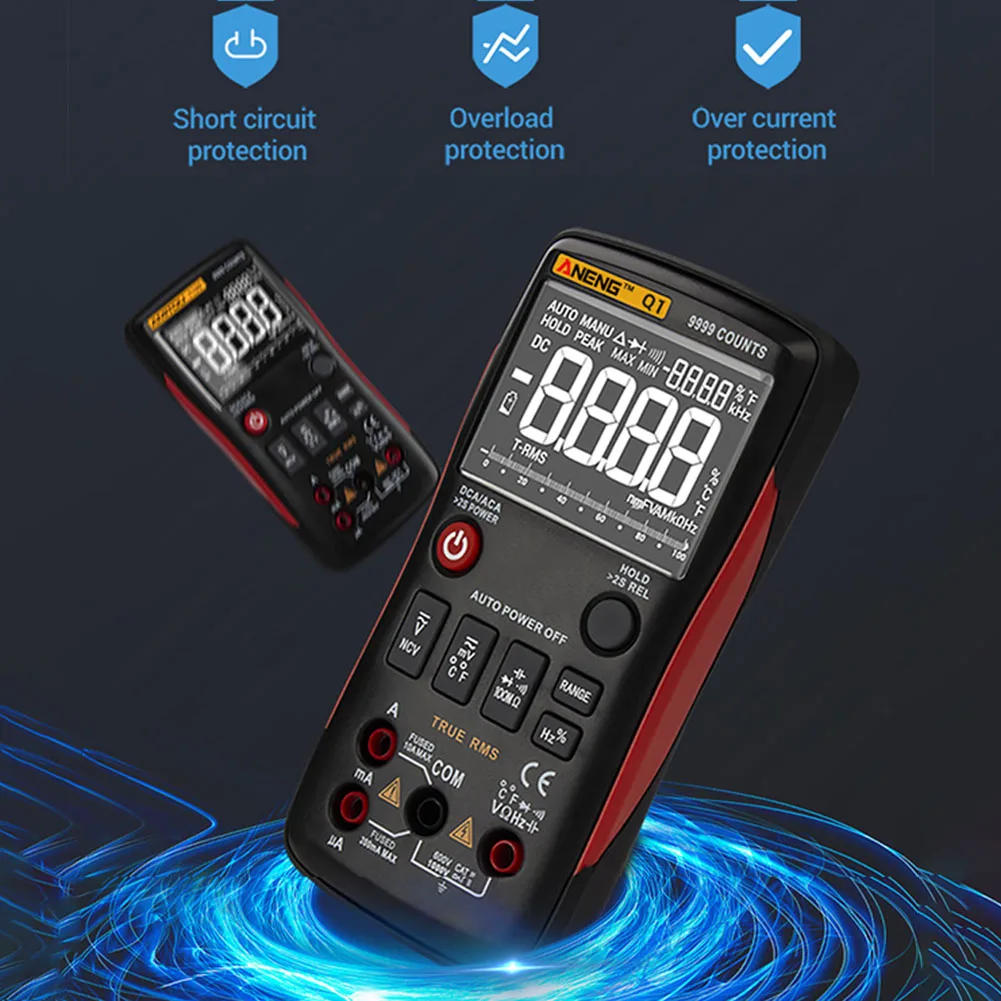 Q1 Цифровой мультиметр истинно-RMS метр тестеры автомобильный электрический