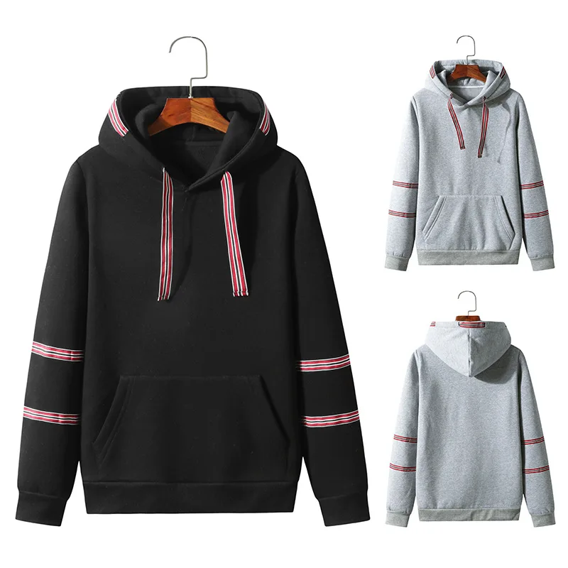 

21 autumn men's new style hanging shot men's webbing design basic hooded sweater hoodie fashion jacket sweater men