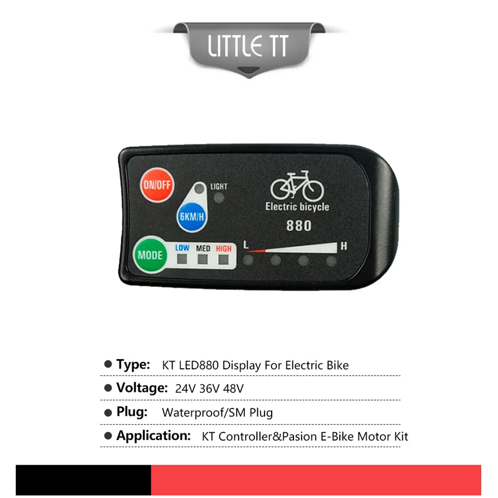 Панель управления для электрического велосипеда 36 В/48 В 880 светодиосветодиодный |