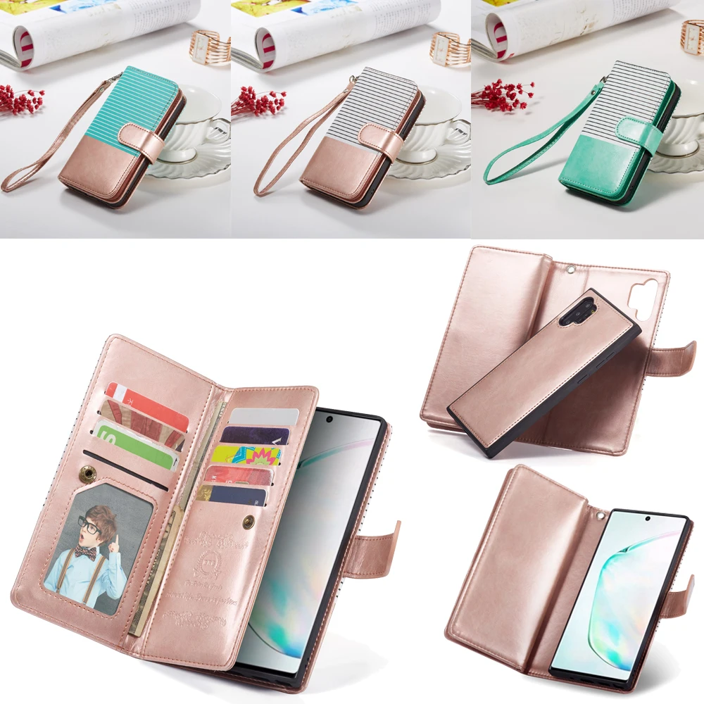 9 держатель для карт кошелек чехол для samsung Galaxy Note 10 Plus Note 9 S10 S9 S8 Plus S10E Флип кожаный съемный магнитный чехол для телефона