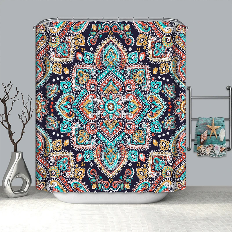 

3d douchegordijnen flower shower curtain colorful bird printing waterproof curtain for bathroom