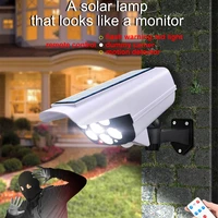 solar light motion sensor security dummy camera wireless outdoor fake monitor ip65 waterproof 77 led lamp 3 mode for home garden