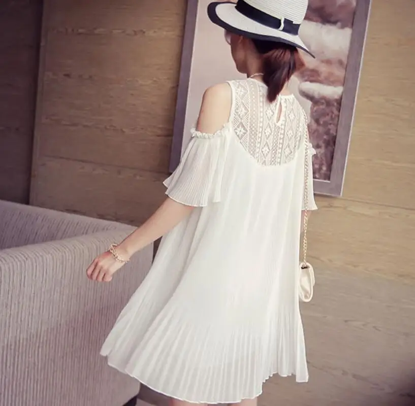 2020 платье для беременных кружевное шифоновое плиссированное в стиле пэчворк